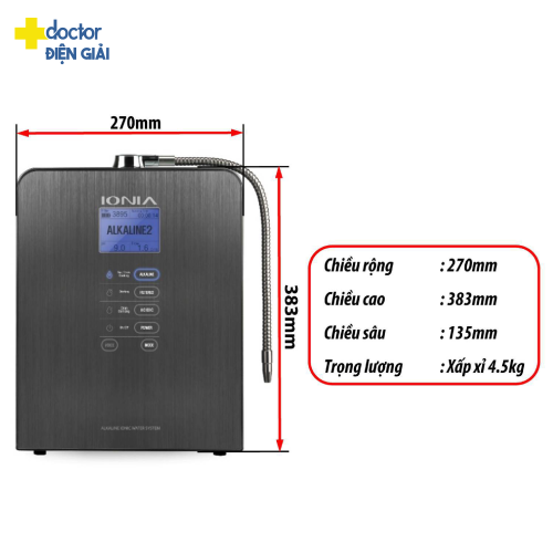 Máy điện giải ion kiềm Ionia SM S112TL